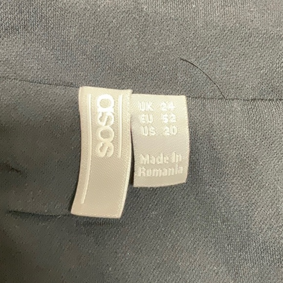 ASOS Button Down Long Sleeve Dress Black Size 24 - Picture 10 of 11